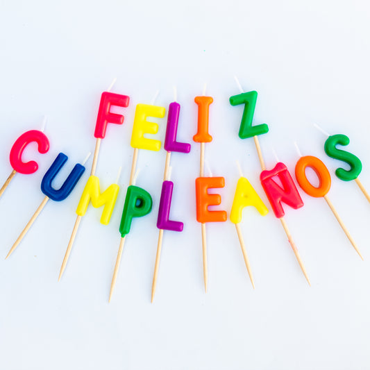 Caja plástica palabritas feliz cumpleaños